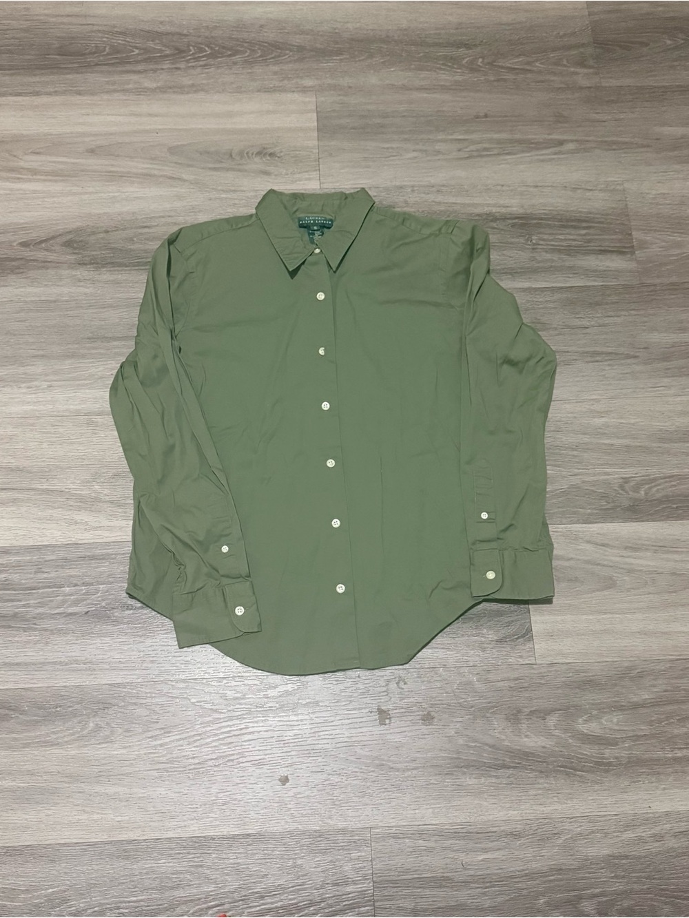 Ralph Lauren Olive Green Long-Sleeve Dress Shirt